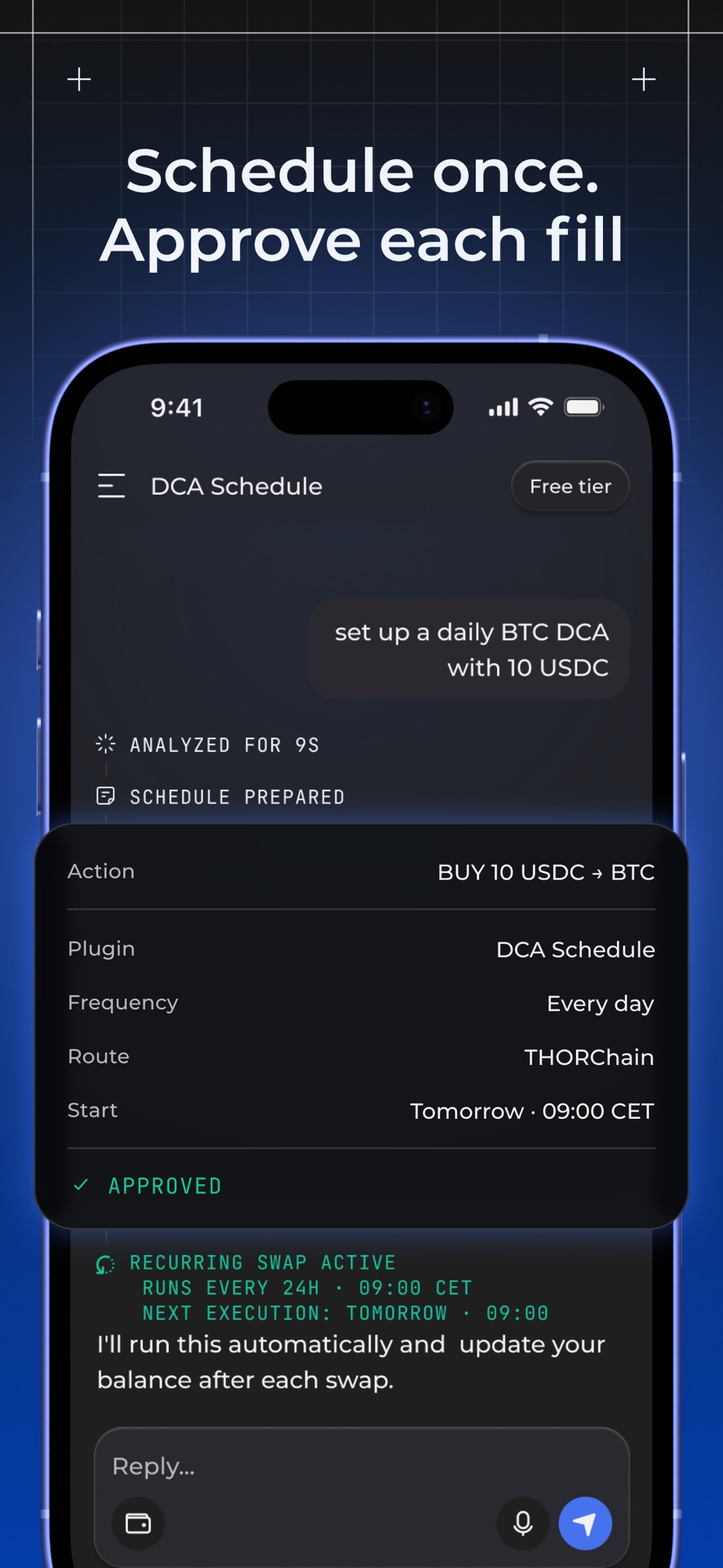 Station setting up a daily purchase schedule